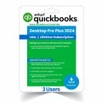 QuickBooks Desktop Pro Plus 2024 3-User edition, providing lifetime activation for efficient multi-user accounting management